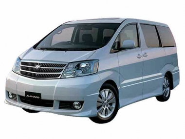 Коврики из экокожи 3D  Toyota Alphard I 2002-2008 (Правый руль) 2 ряд капитан 7 мест*