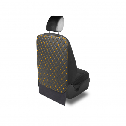 Накидка на спинку сиденья автомобиля из экокожи Черный/Оранжевый